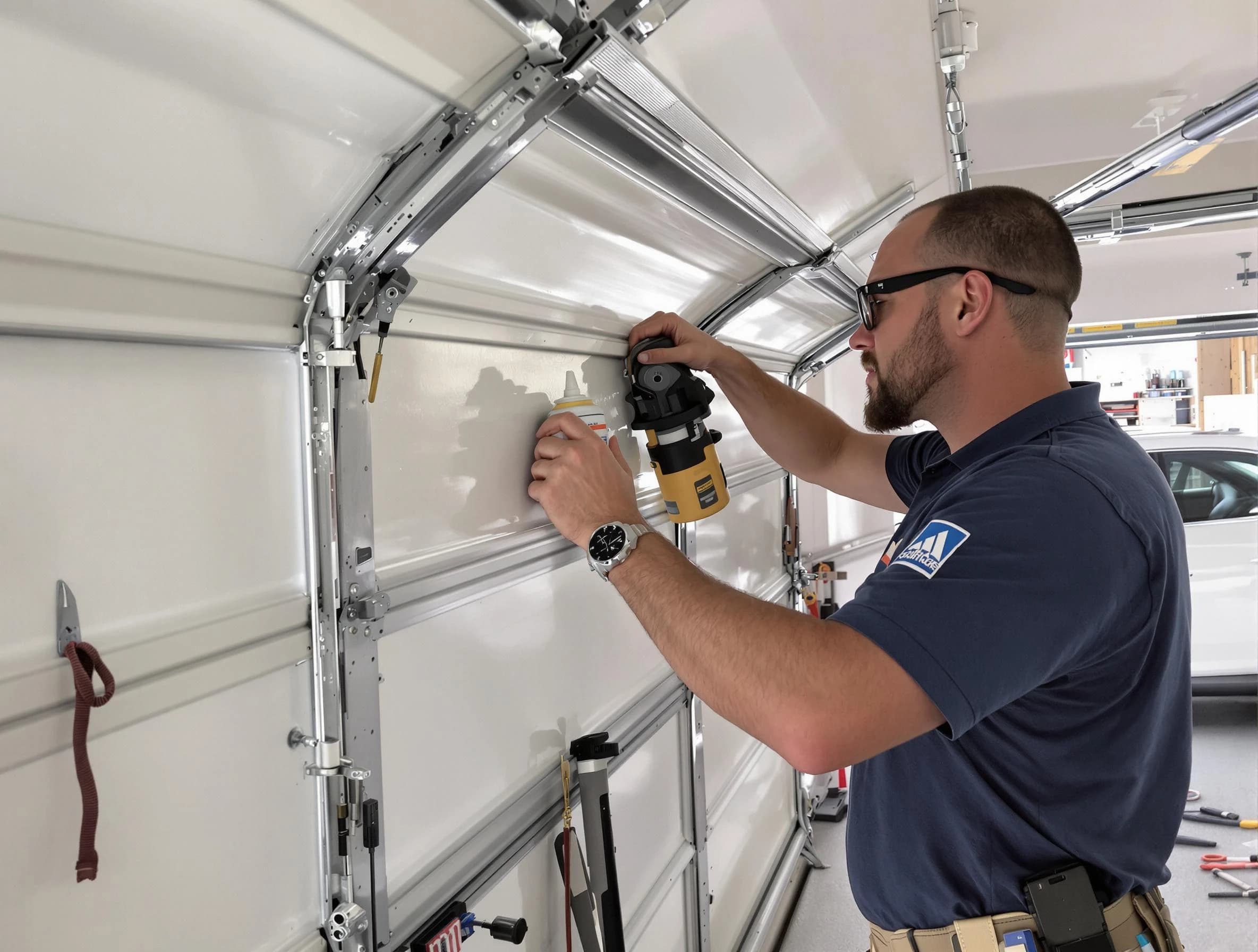 Bothell Garage Door Repair technician performing comprehensive noise reduction service in Bothell