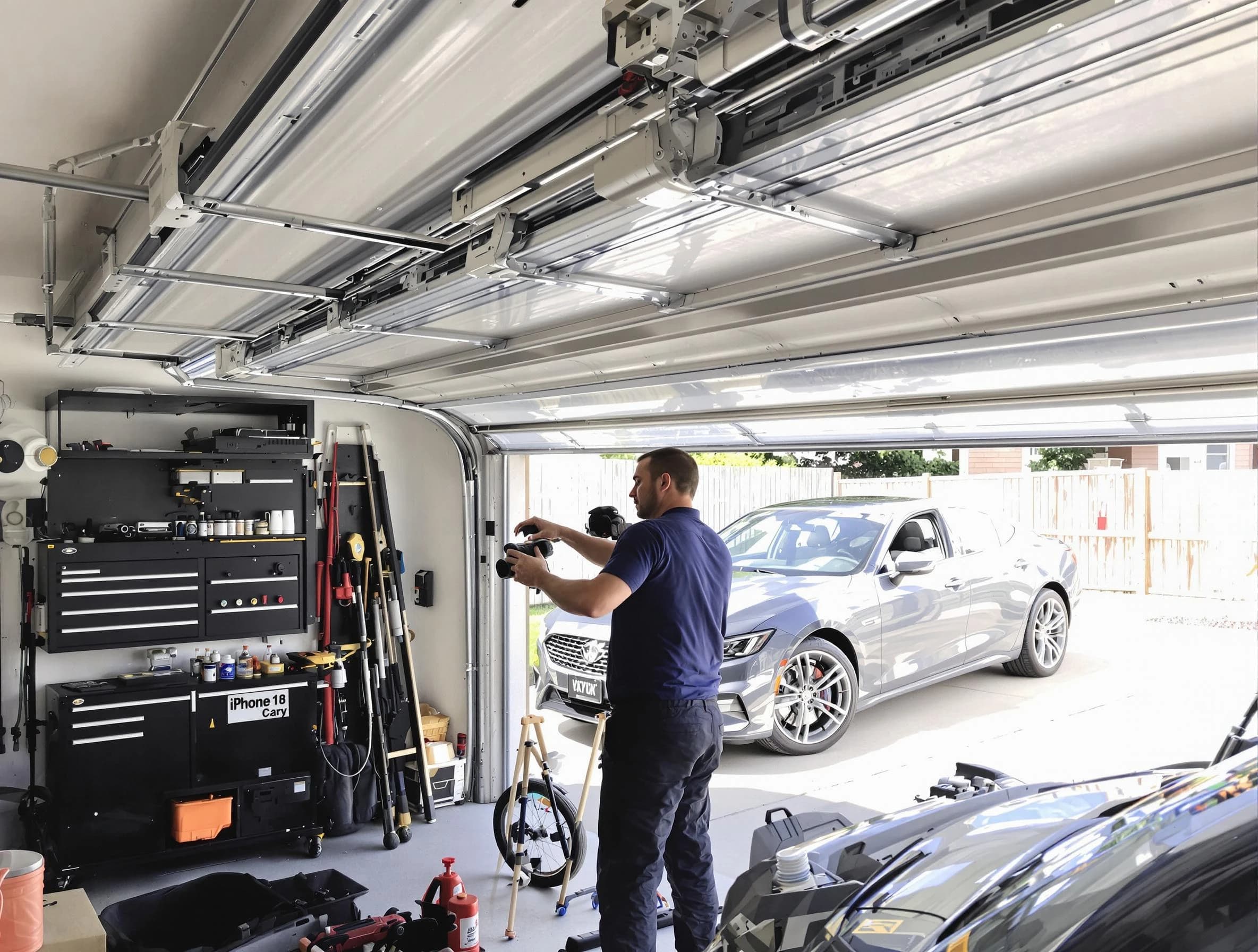 Bothell Garage Door Repair technician fixing noisy garage door in Bothell