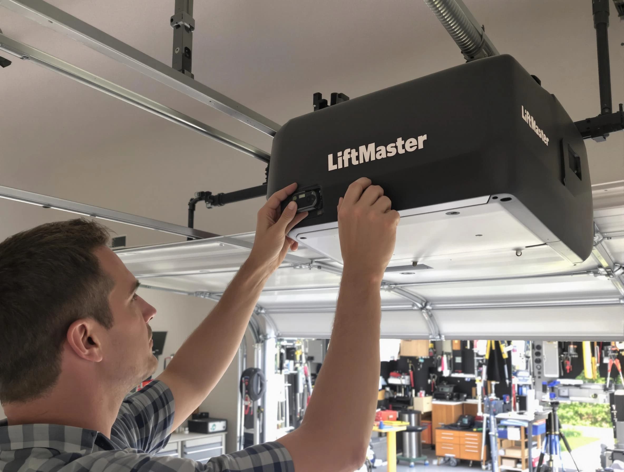 Bothell Garage Door Repair technician repairing garage door opener in Bothell