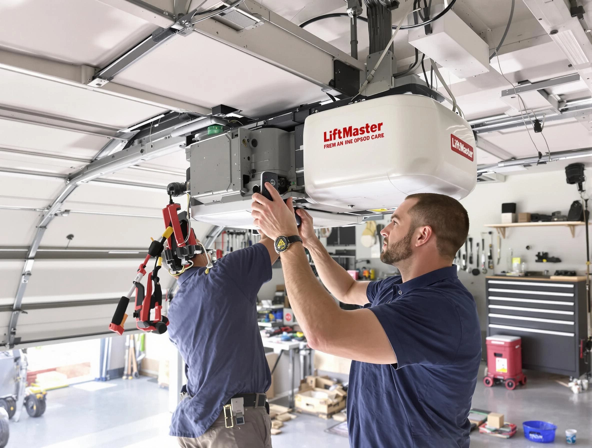 Bothell Garage Door Repair technician performing advanced diagnostics on garage opener in Bothell
