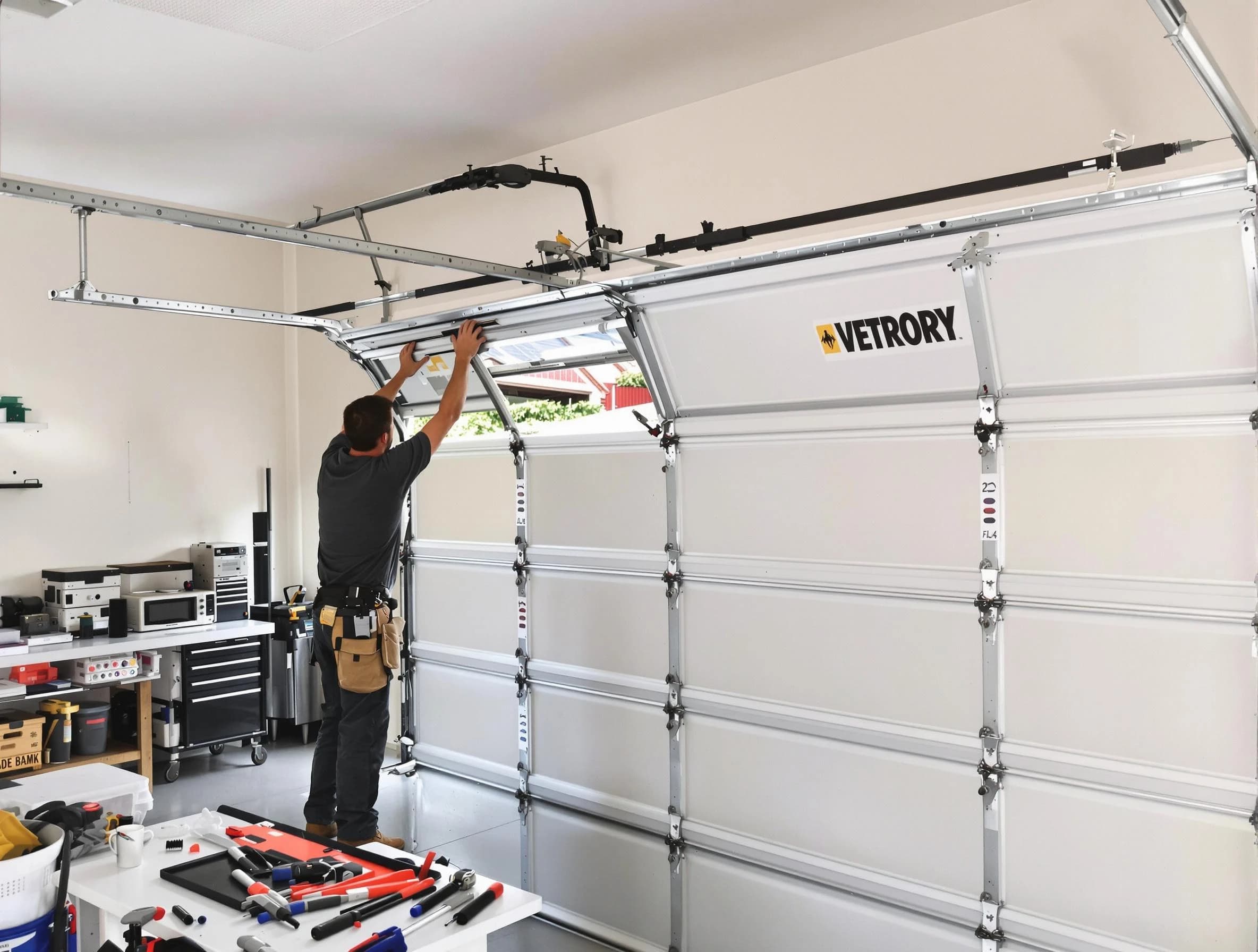 Bothell Garage Door Repair technician performing section replacement in Bothell