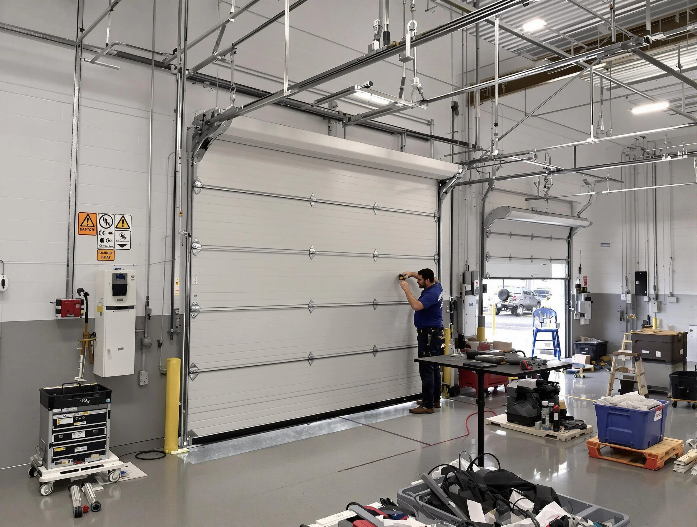 Commercial garage door repair being performed by Bothell Garage Door Repair expert in Bothell