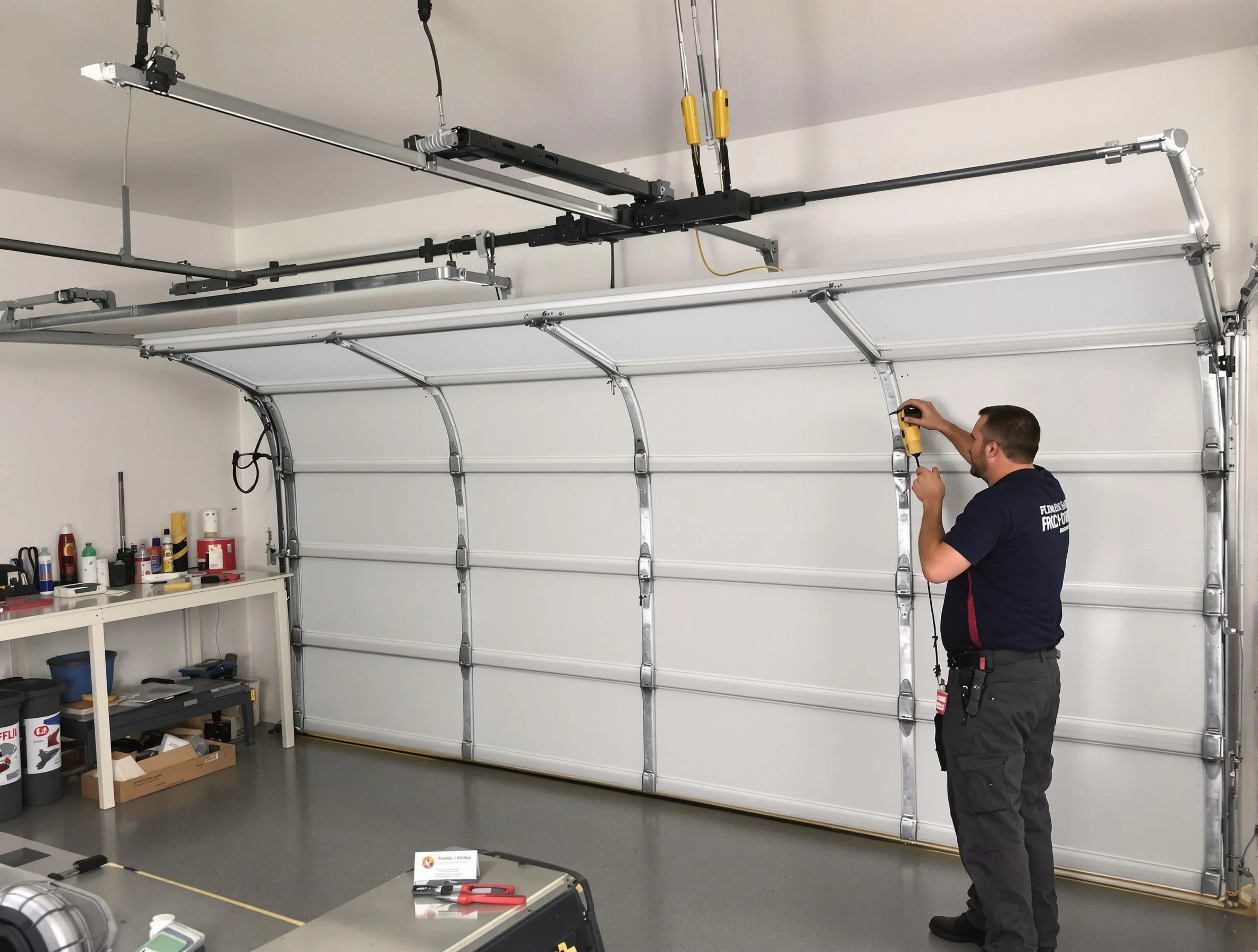 Bothell Garage Door Repair certified technician performing overhead door system repair in Bothell