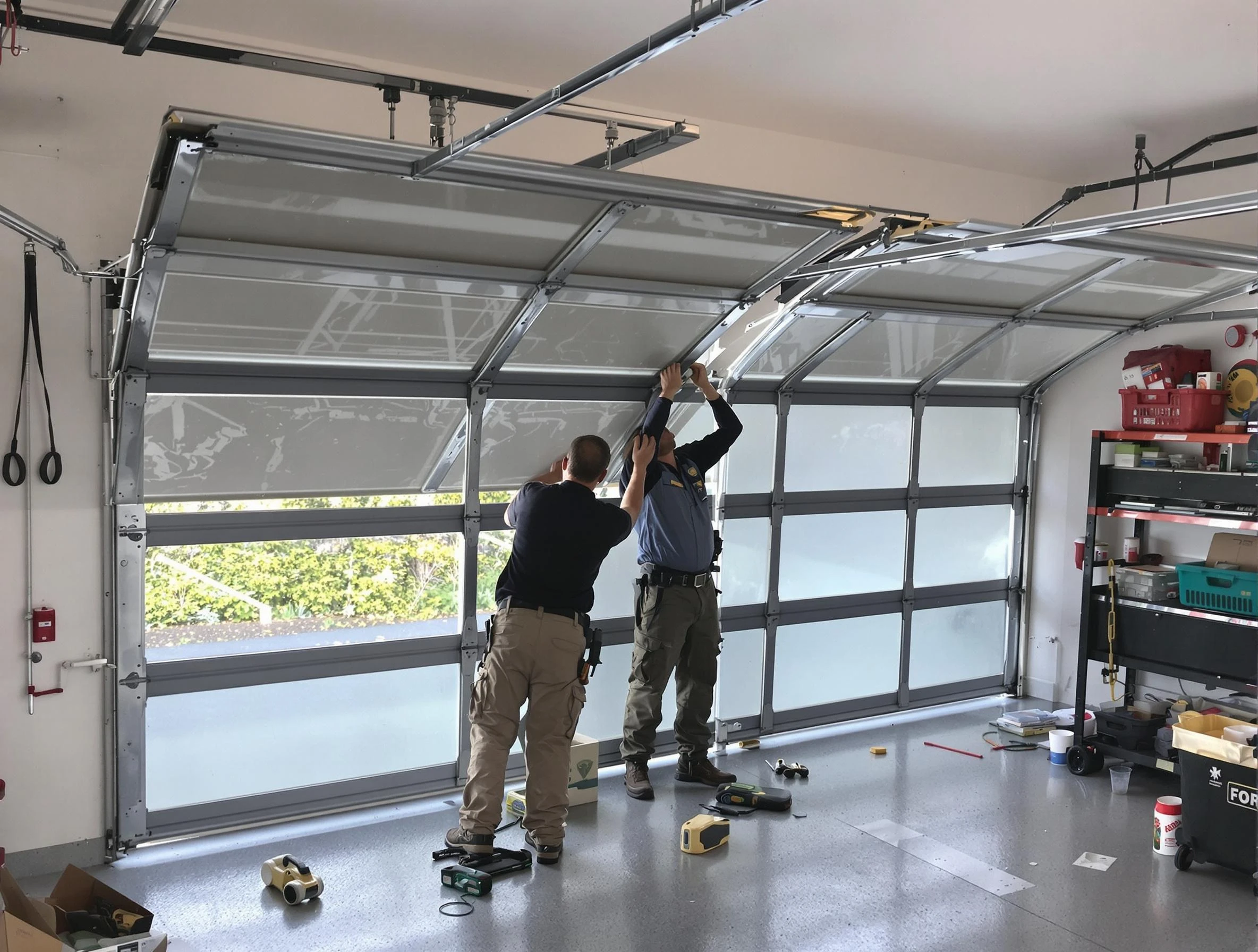 Bothell Garage Door Repair expert performing precise panel replacement on Bothell garage door